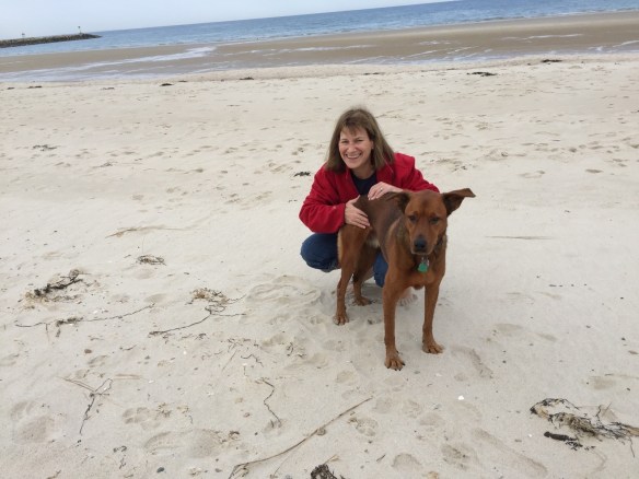 me and stella on beach